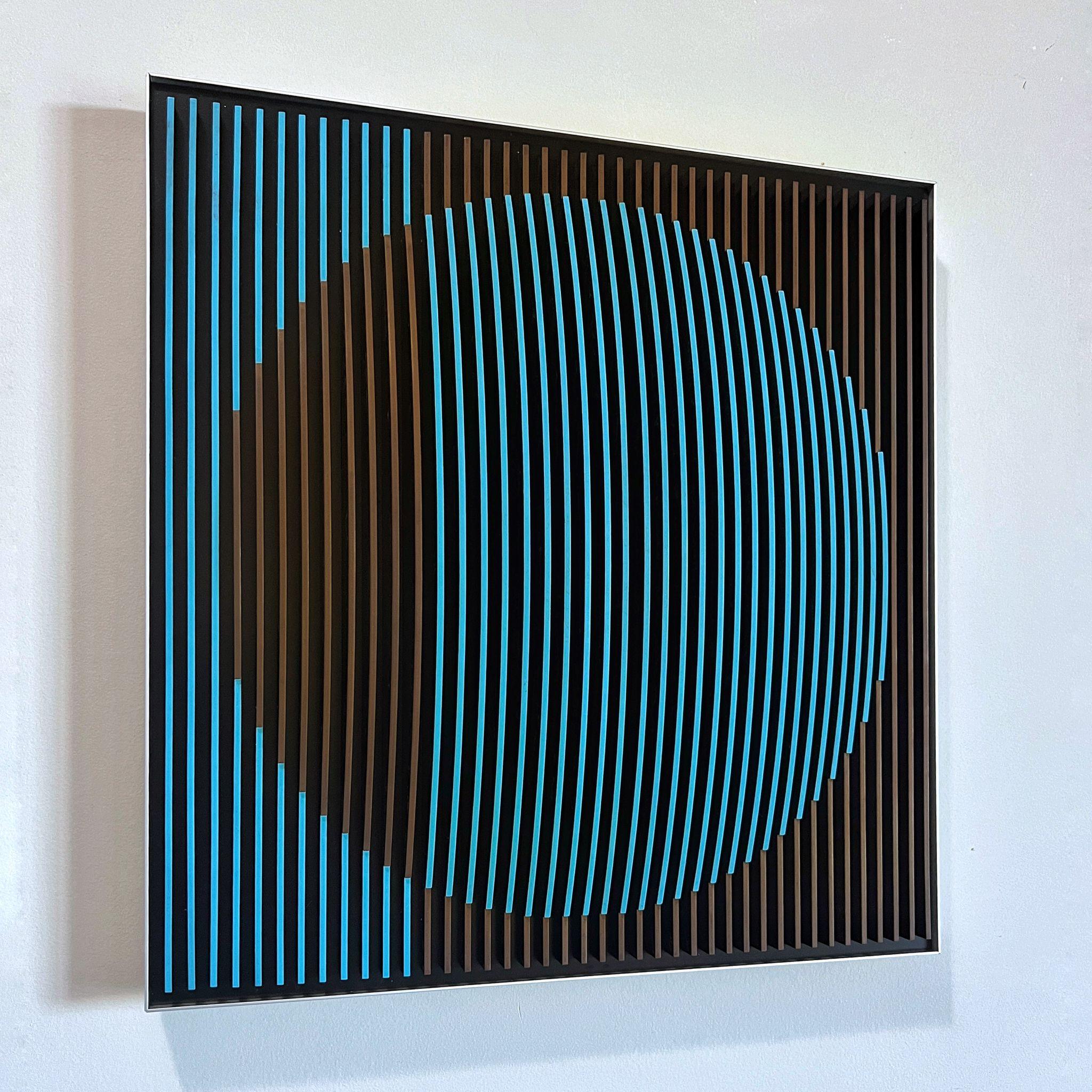 Portholes 20 – J. Margulis – kinetische Wandskulptur  (Zeitgenössisch), Mixed Media Art, von Jose Margulis