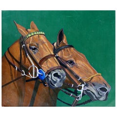 Jose Maria Ansalone Equestrian Polo Horse Painting, Oil on Canvas