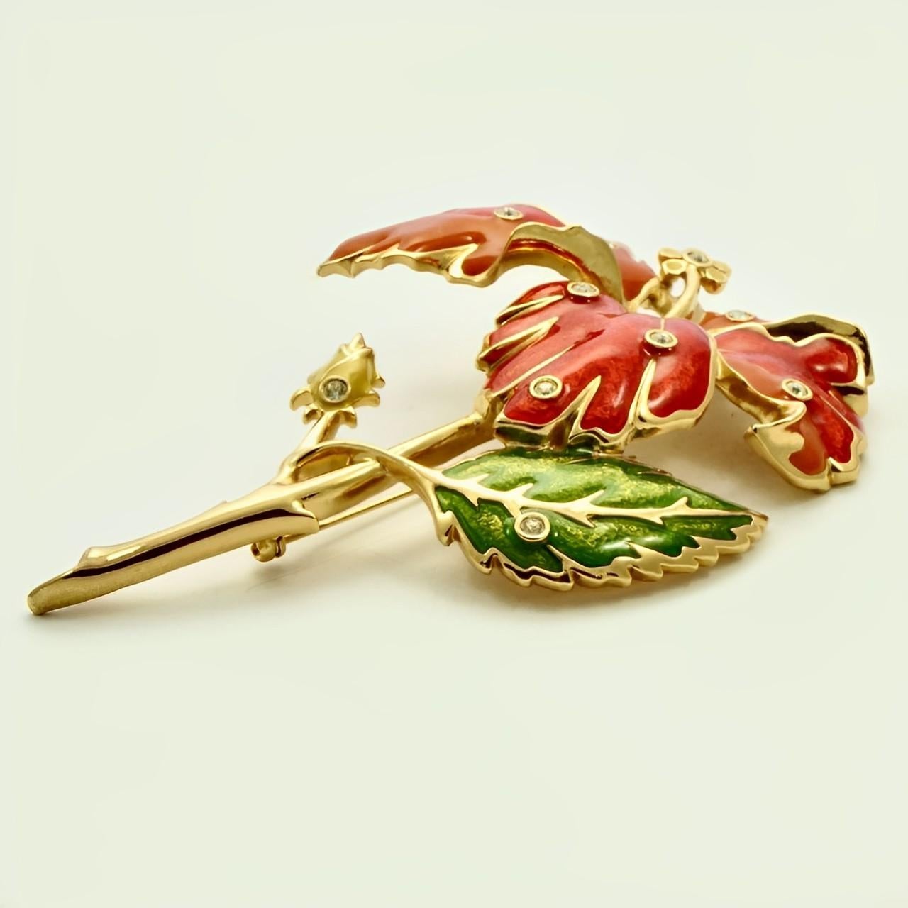 Women's or Men's Jose Maria Barrera for Avon Large Fashion Flower Collection Brooch dated 1994 For Sale