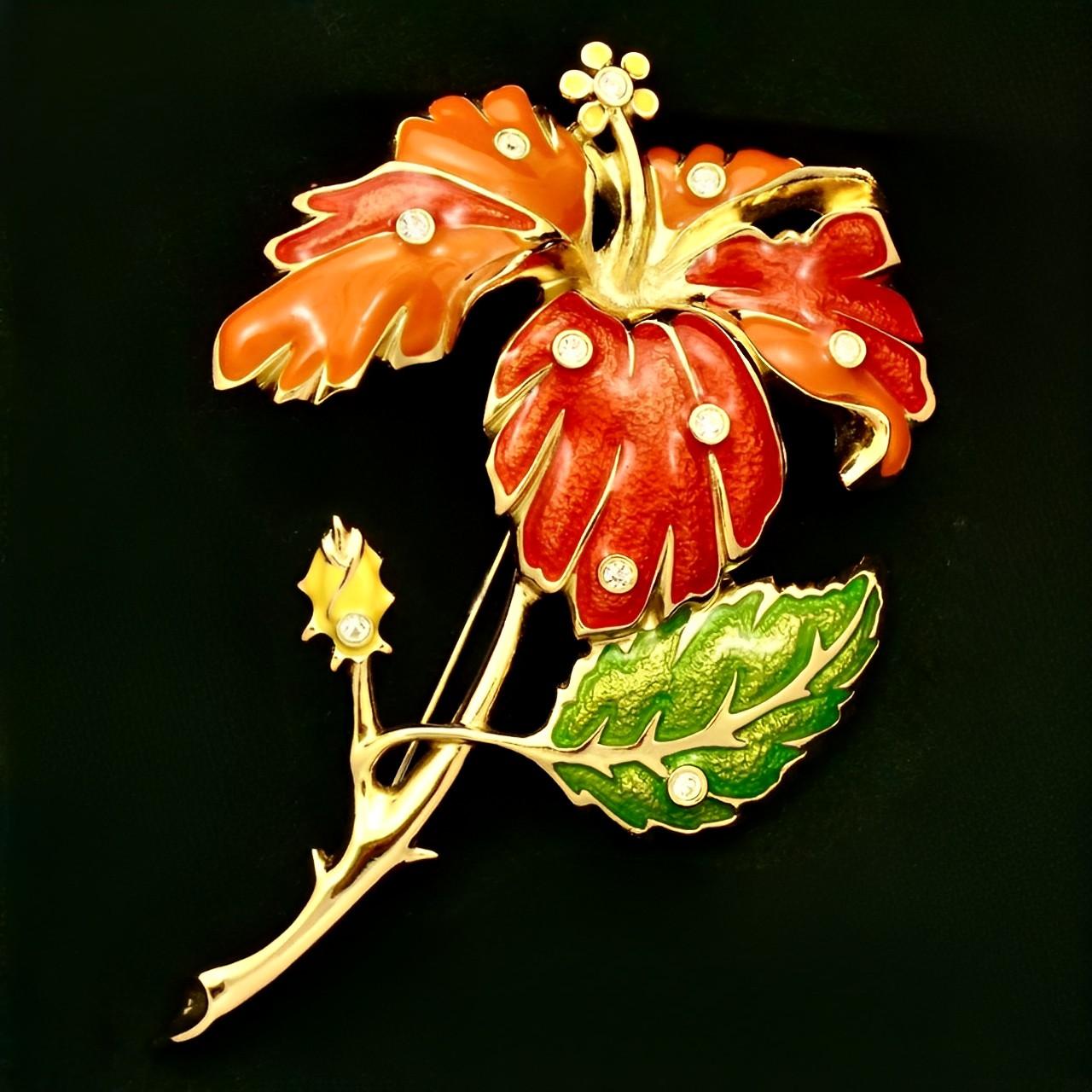 Jose Maria Barrera for Avon Large Fashion Flower Collection Brooch dated 1994 For Sale 2