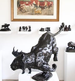 Tigre argenté, Skulptur in Bronze von Jose Maria David (1944-2015)