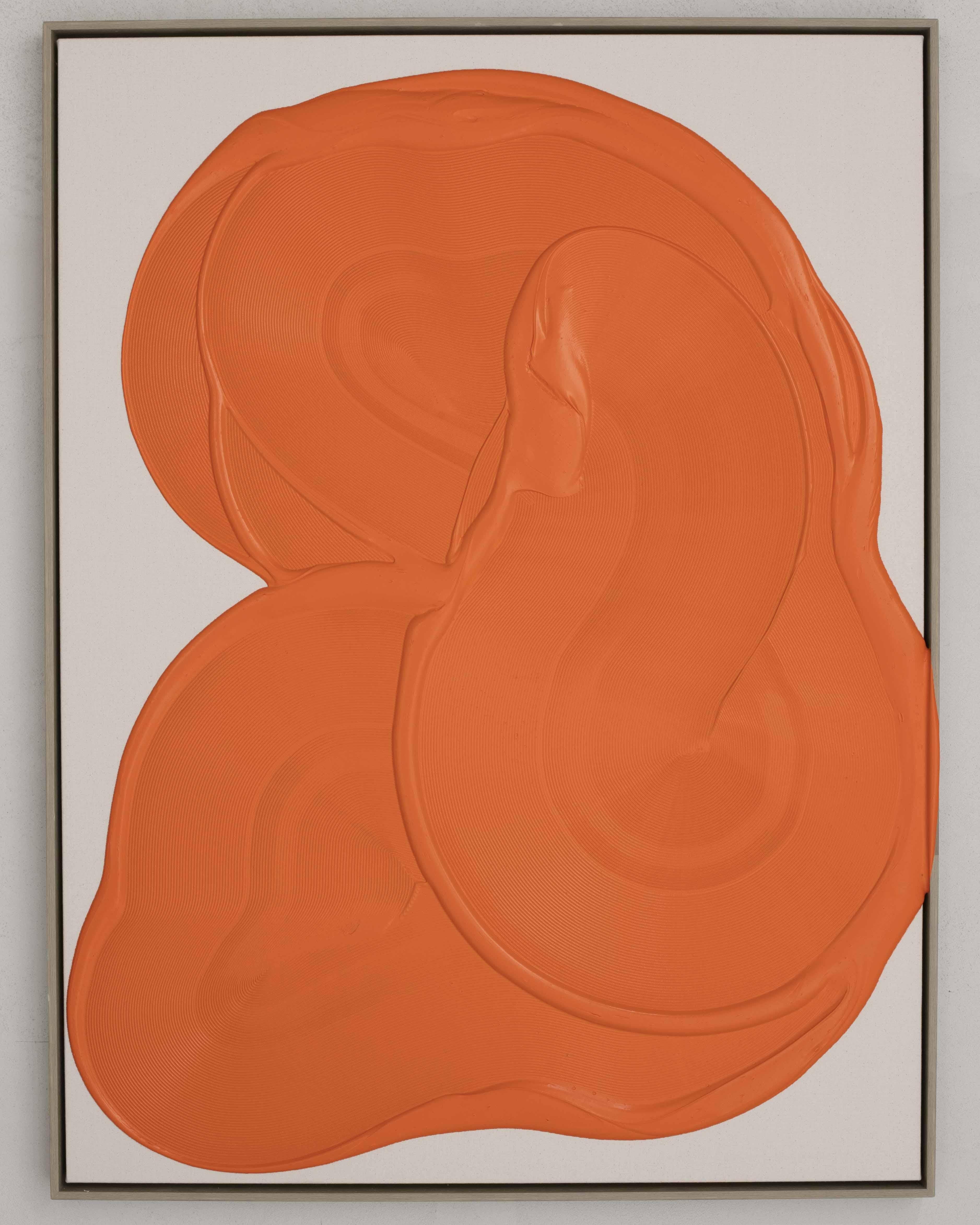 Abstrakte Reliefmalerei in leuchtendem Orange von José María de Aurora Contemporary