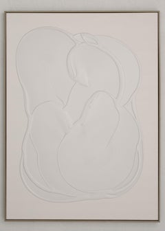 Pintura abstracta en relieve en blanco vibrante de José María de Aurora Contemporáneo