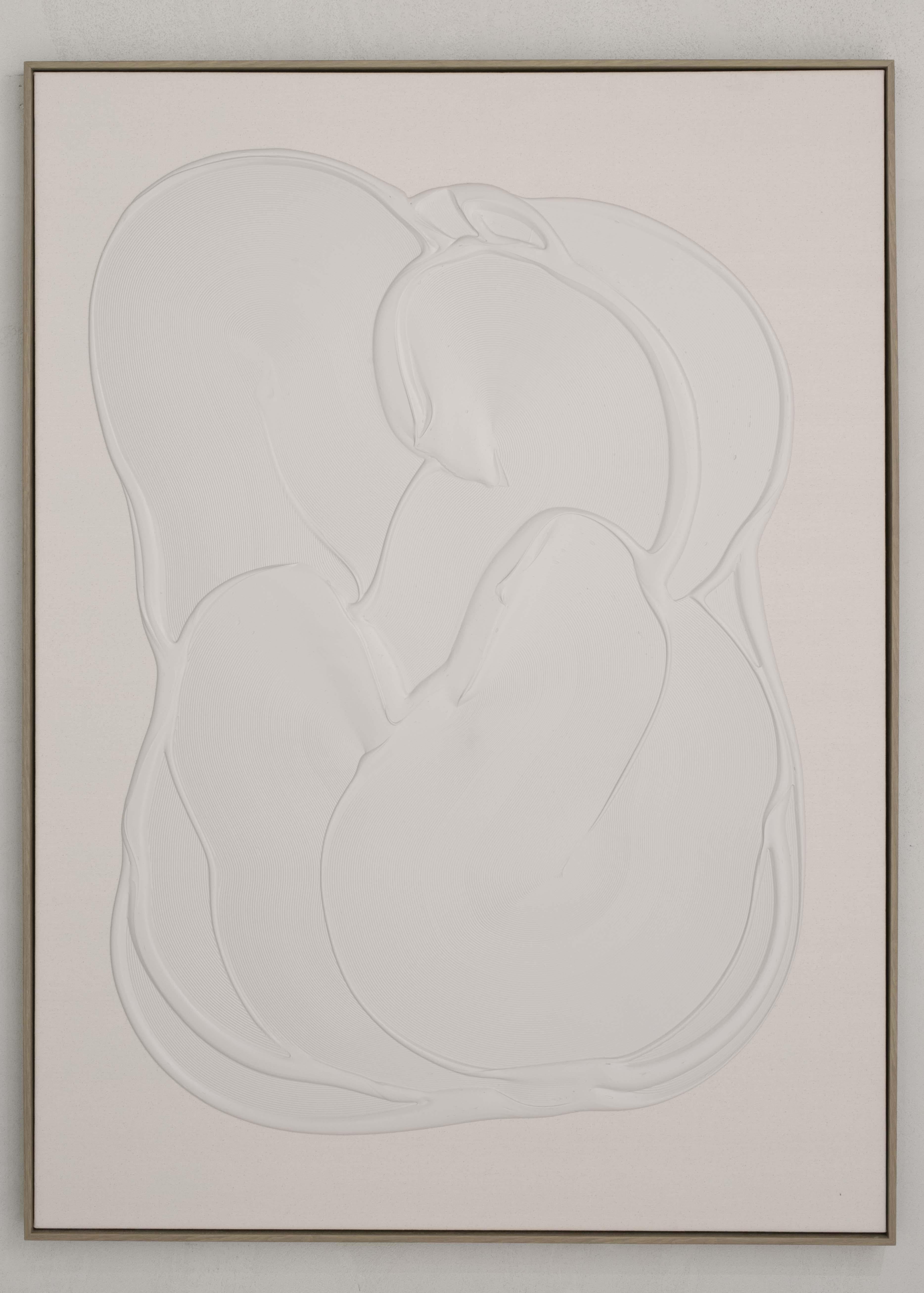 Abstrakte Reliefmalerei in leuchtendem Weiß von José María de Aurora Contemporary