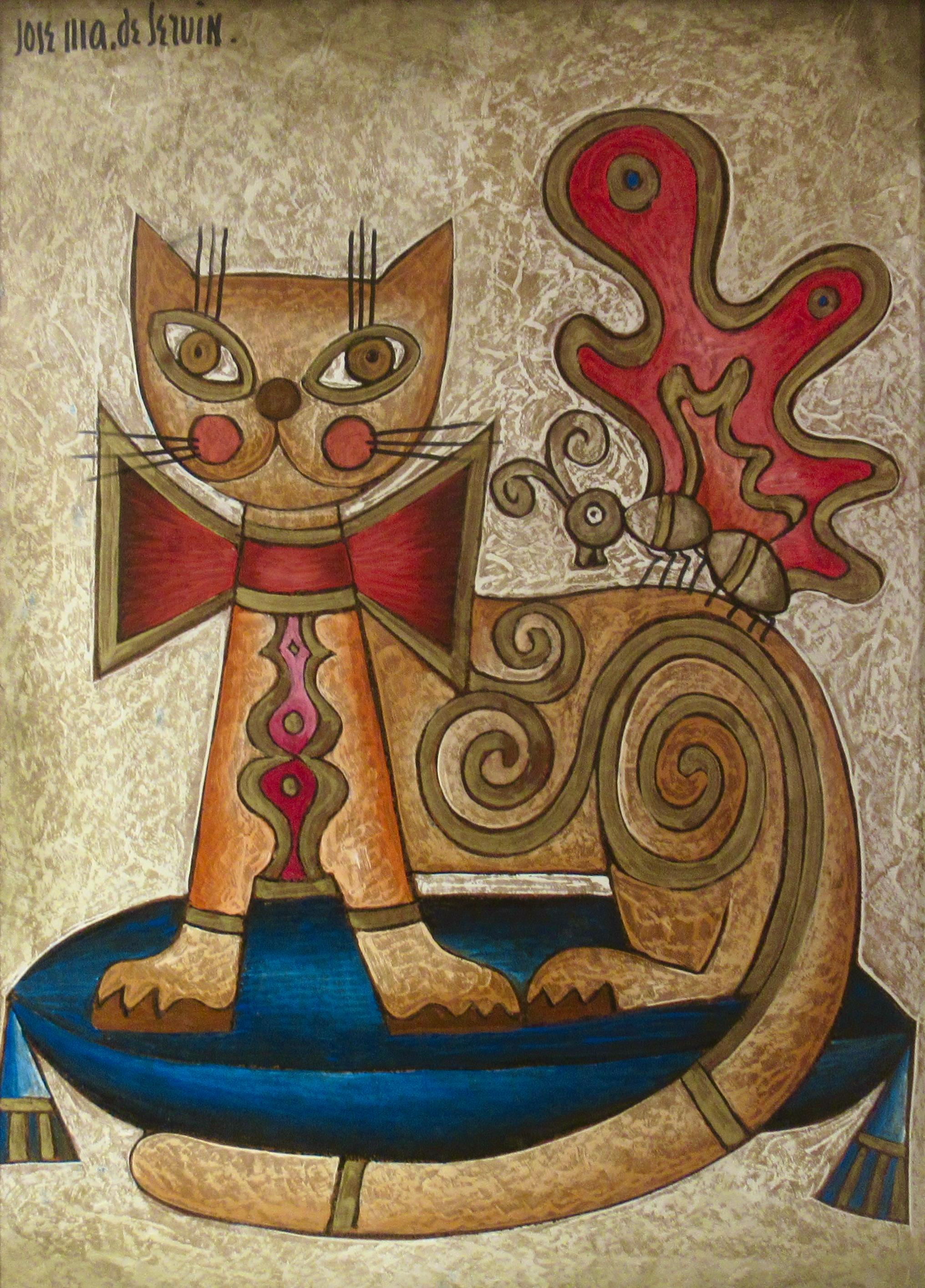 Chat décoré - Painting de Jose Maria de Servin