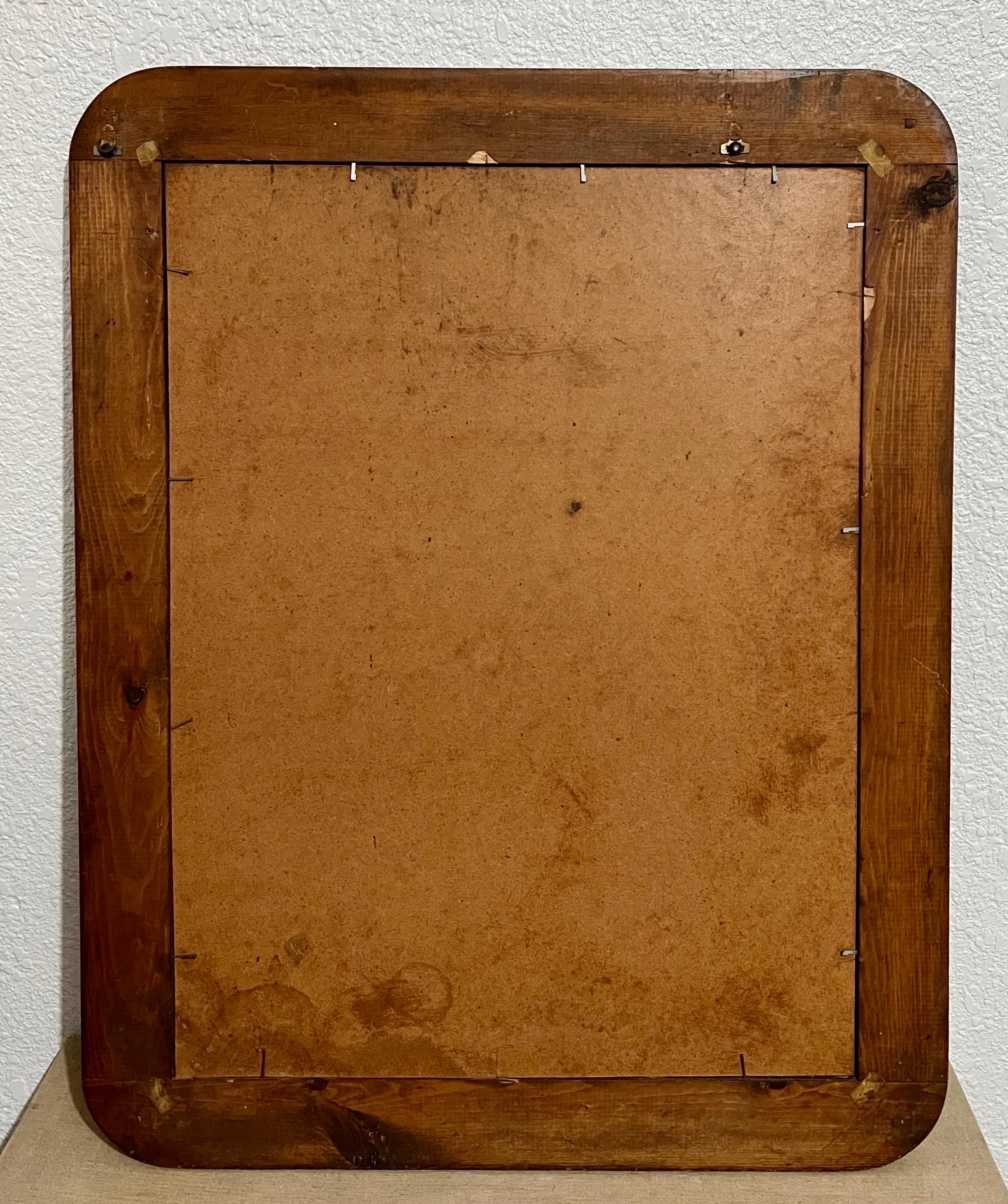 Folk Art Mexican Boy Ölgemälde auf Burlap Charming Naive African American Art im Angebot 2