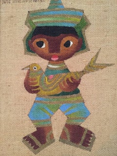 Garçon mexicain avec oiseau