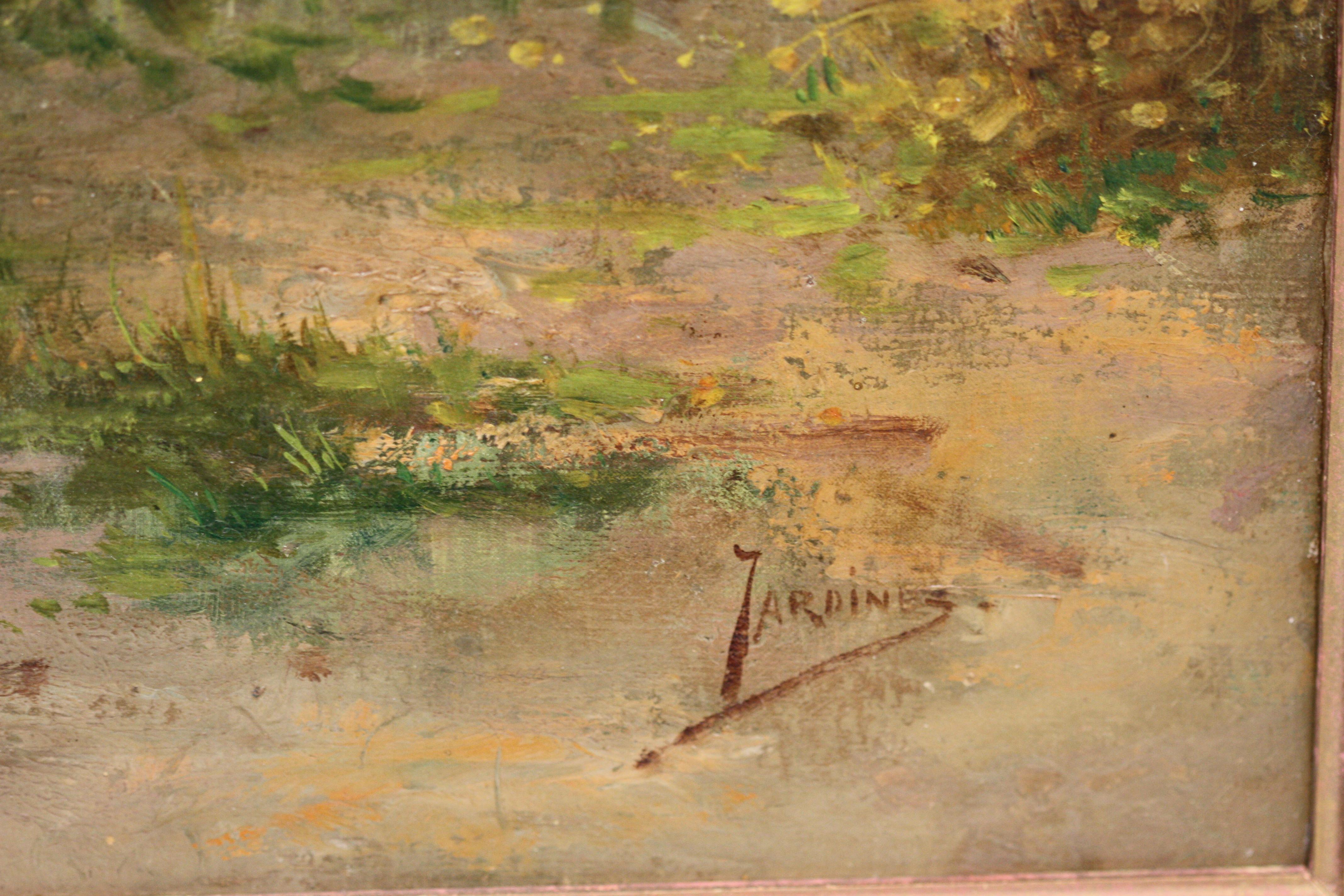 José Maria Jardines Oil on Canvas, Autumn Day For Sale 1