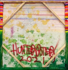 Sin título, Enorme pintura original sobre lienzo de Hunter Potter, firmada, 64x62 pulg.