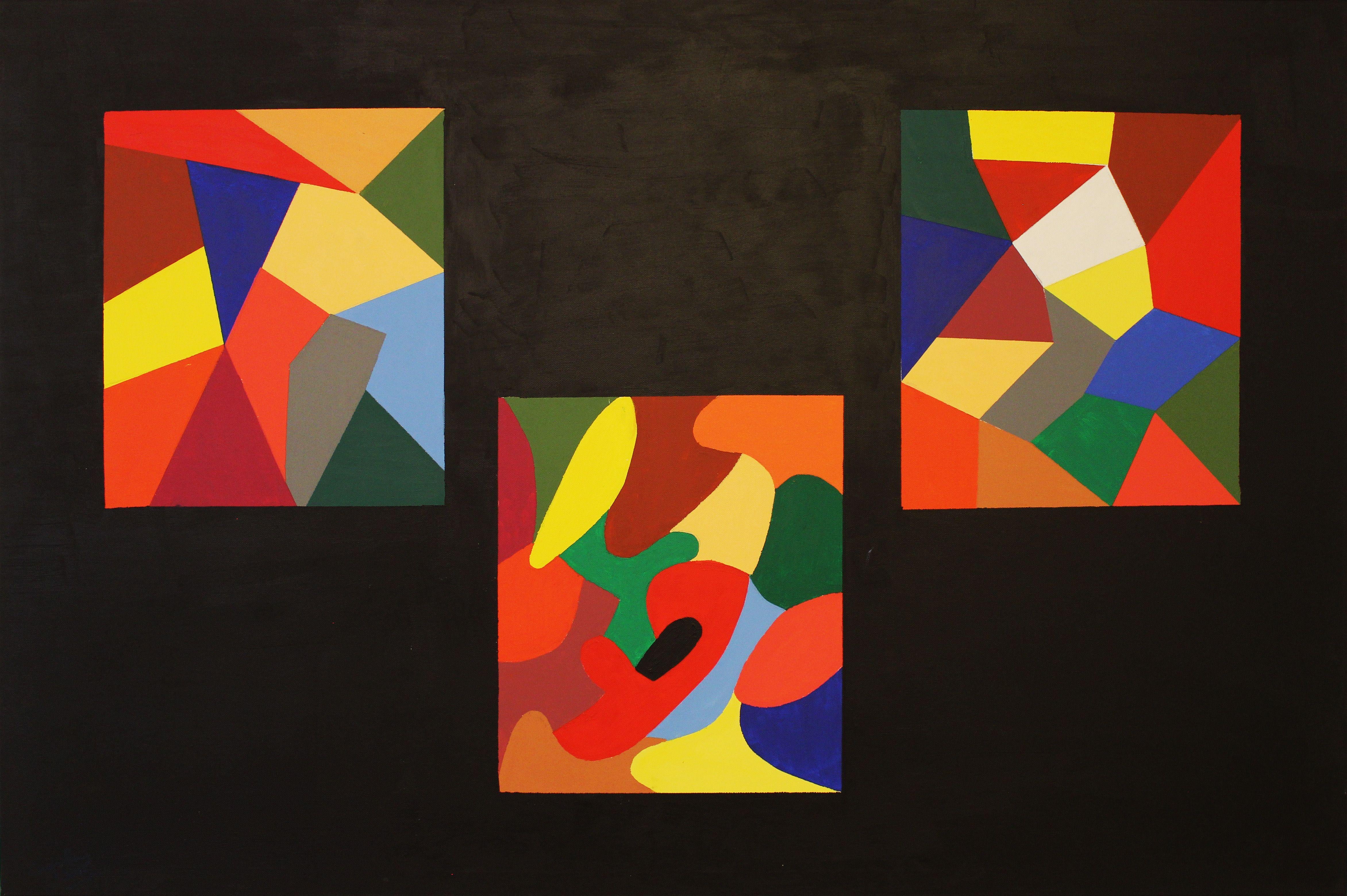 Abstract Painting di Jose Maria Palacin Calvo - TRIPTIC, Pittura, Acrilico su tela