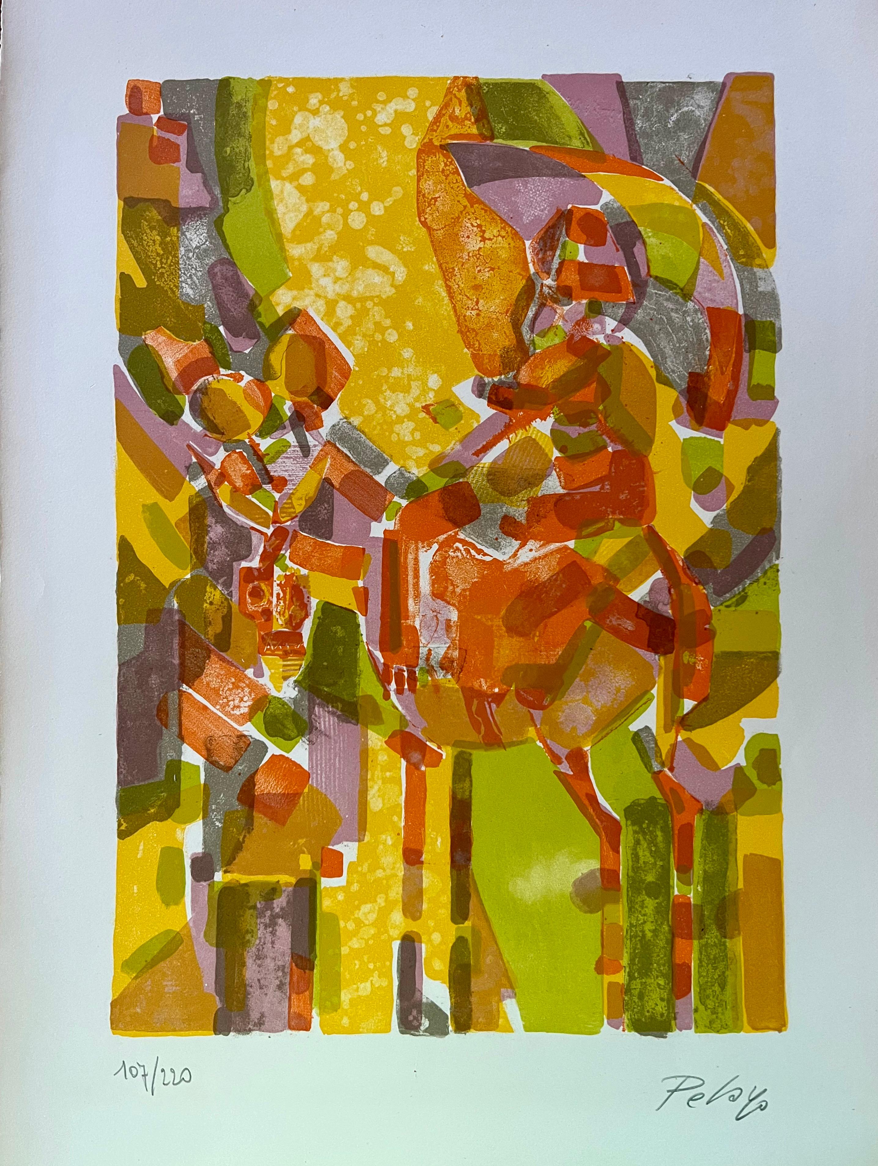 Jose Maria Pelayo Abstract Print - untitled, color abstract, original lithograph
