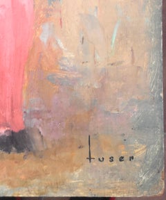 Bullfighting Scene oil on board painting