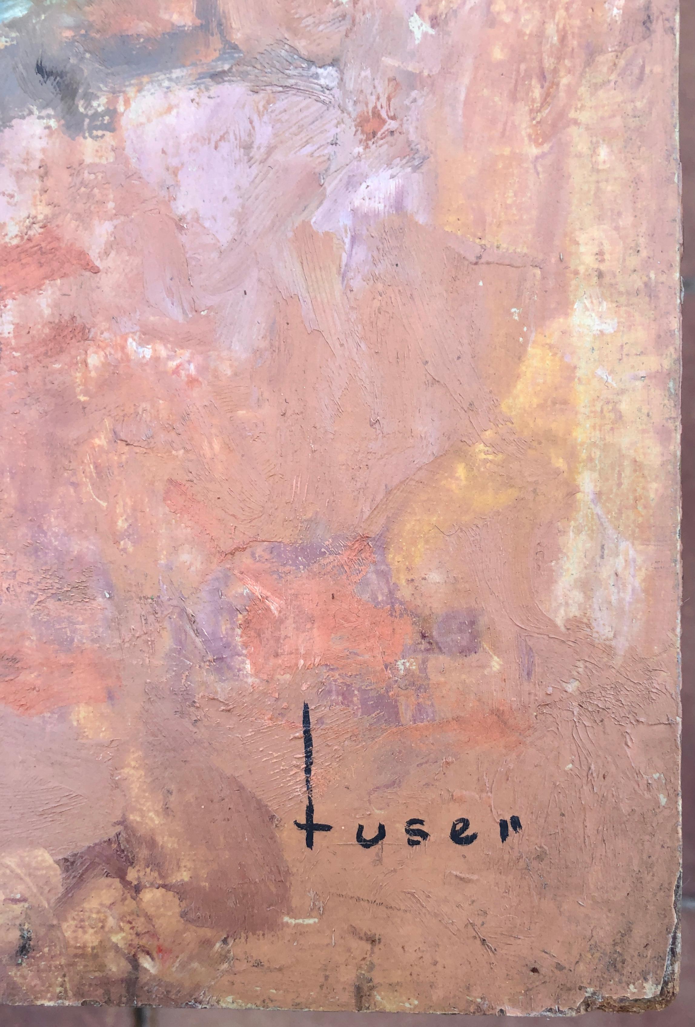 Escena taurina pintura al óleo sobre tabla - Painting de Jose Maria Tuser Vazquez