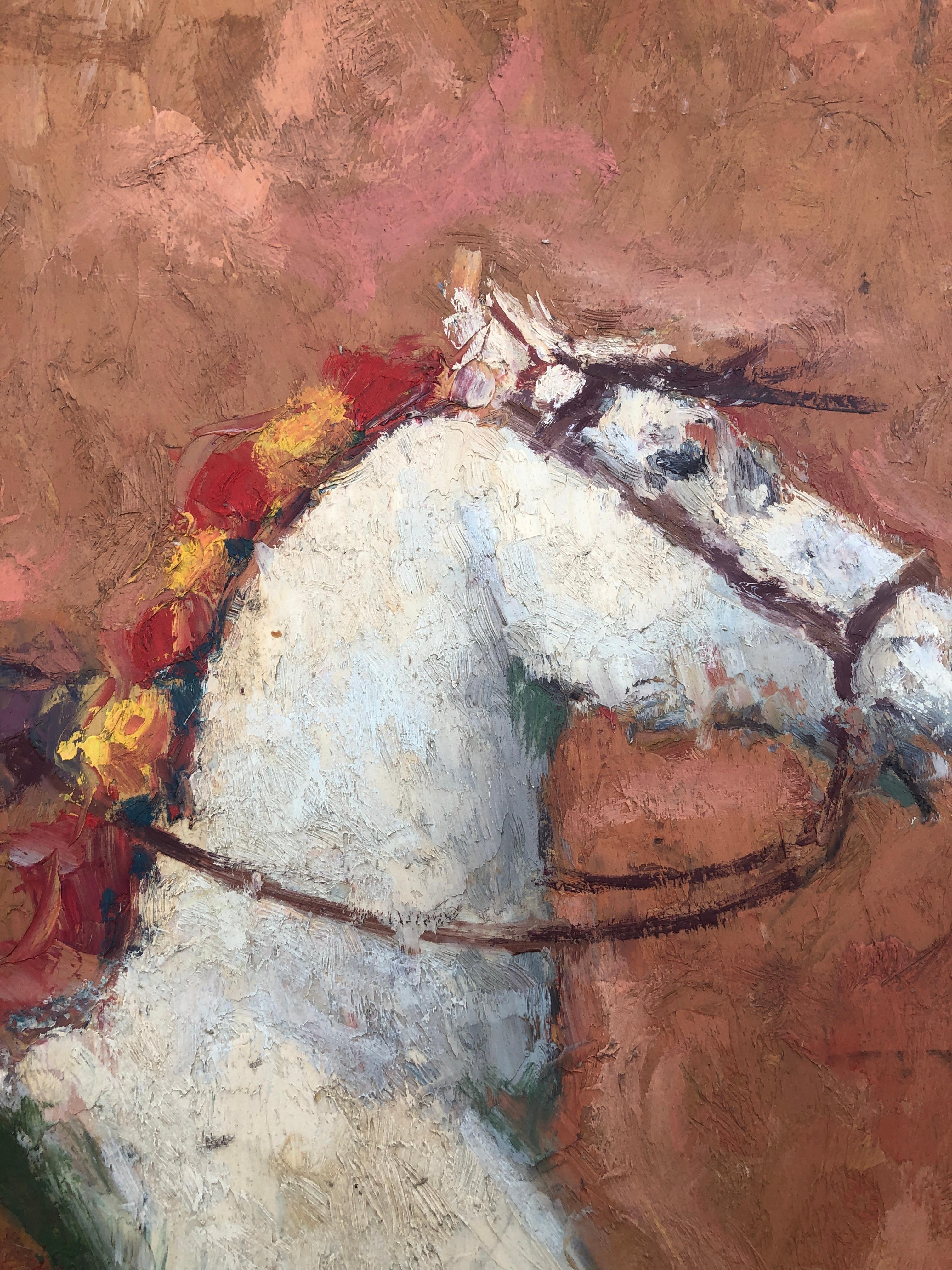 Escena taurina pintura al óleo sobre tabla en venta 1