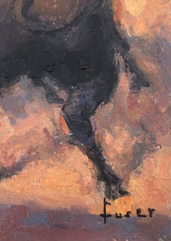 Bullfighting Scene oil on canvas painting