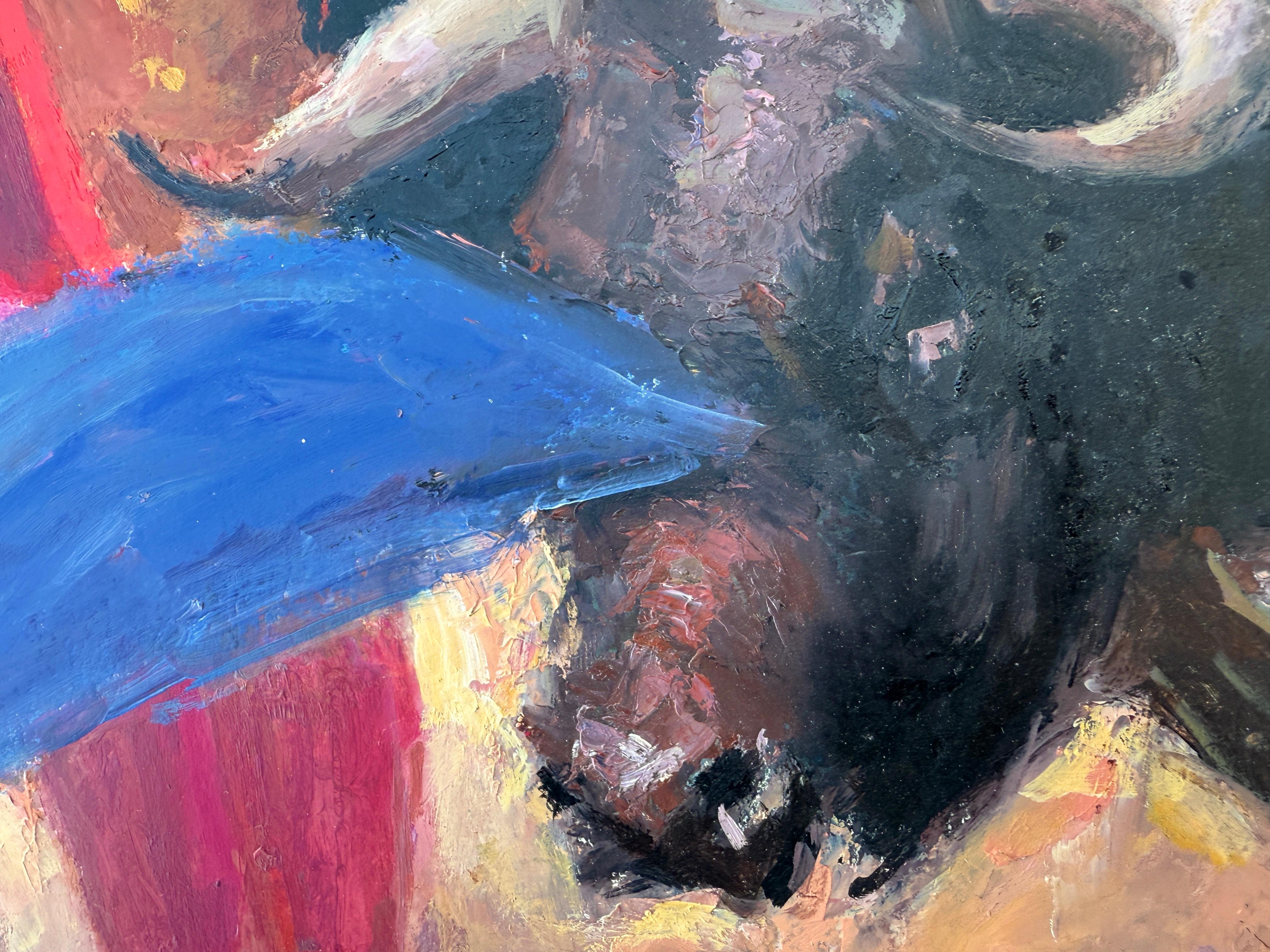 Manovra del Capo dipinto ad olio con il torero - Figurative Painting Beige di Jose Maria Tuser Vazquez