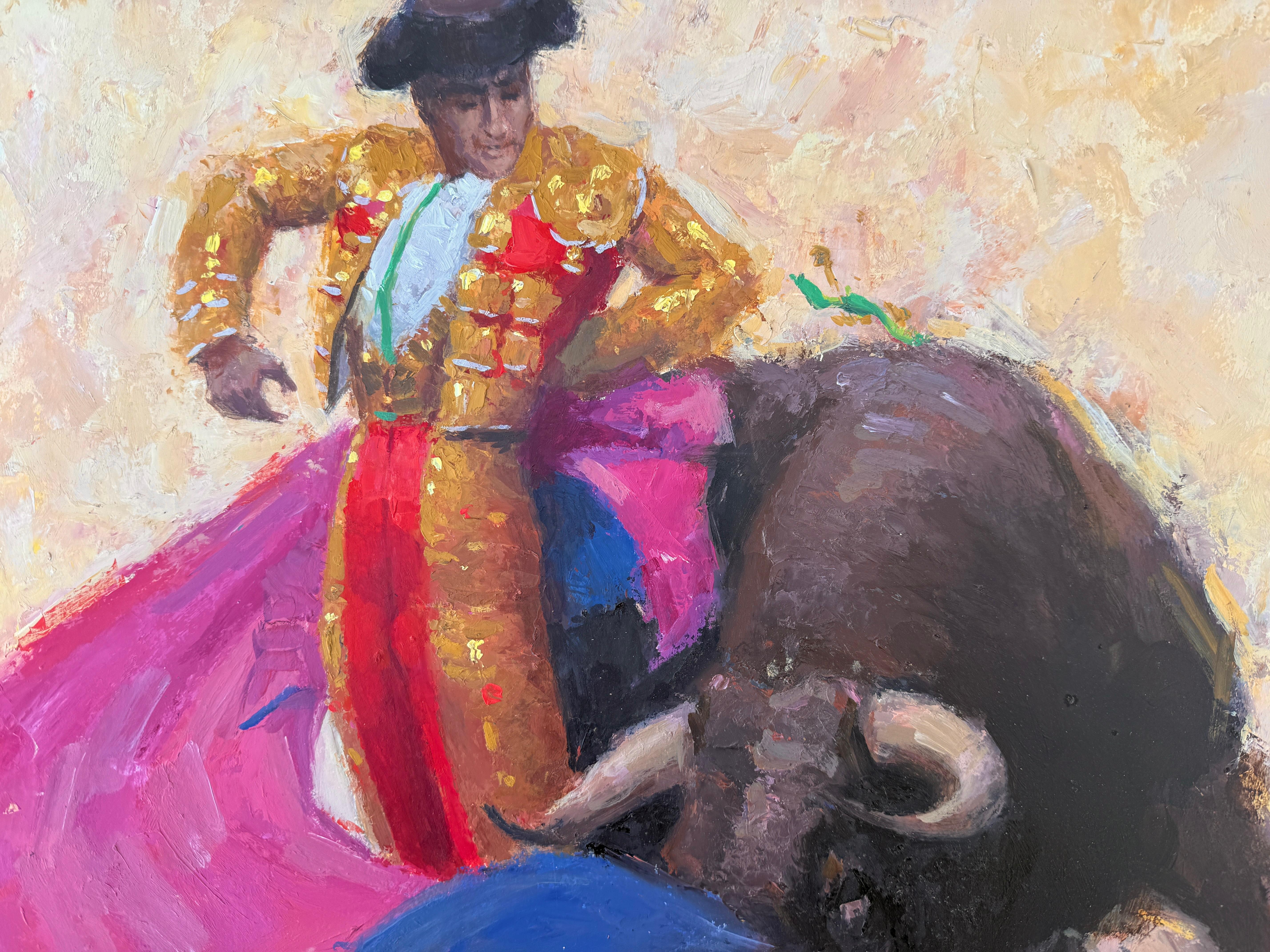 Manovra del Capo dipinto ad olio con il torero in vendita 2