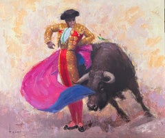 Cape Maneuver bullfighter oil painting