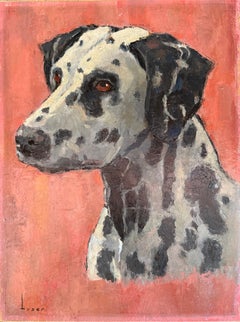 Dalmatian dog oil painting