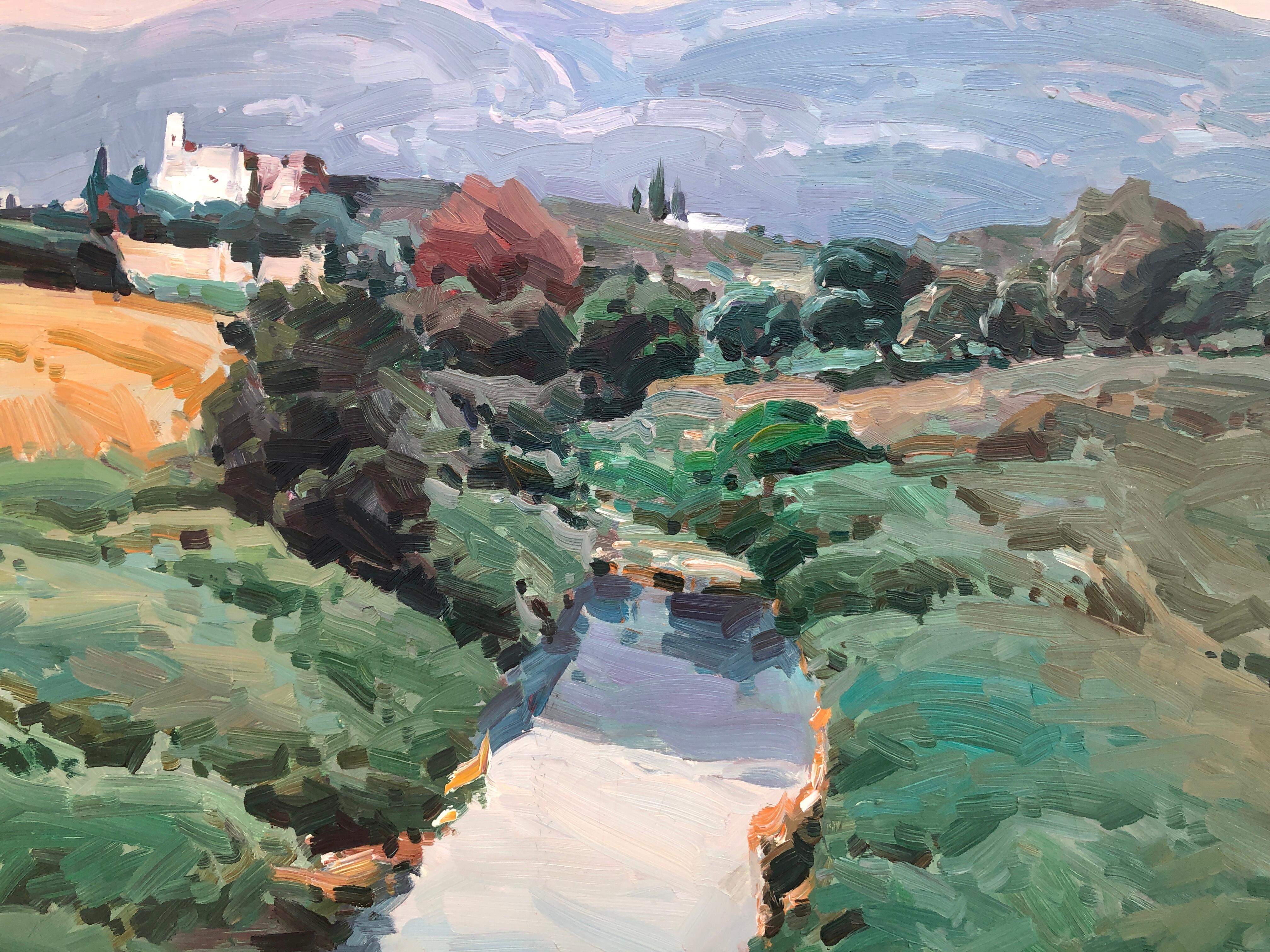 Canyelles Sitges Spain landscape original oil on canvas painting 1