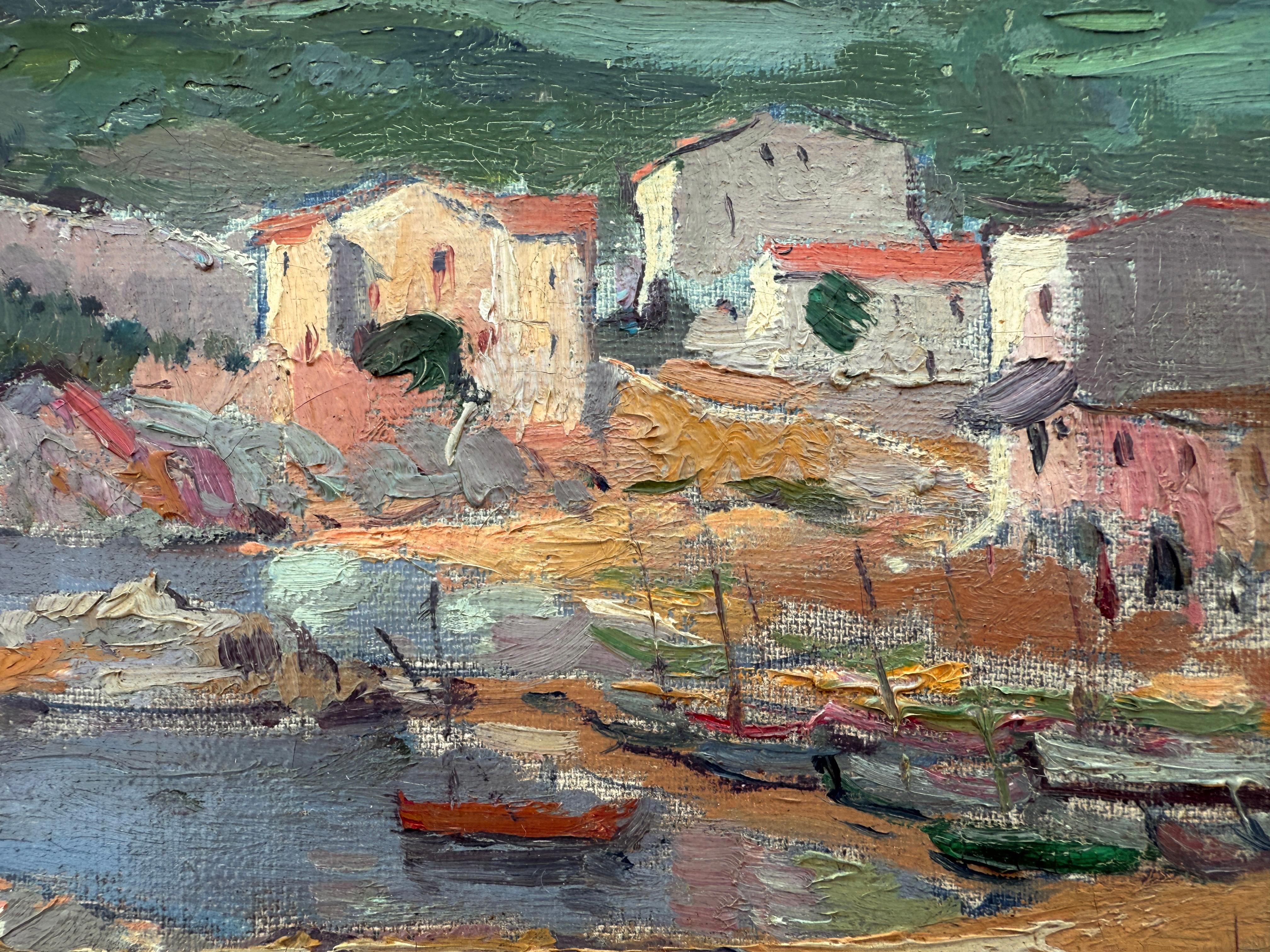 Title: Mediterranean Village, Catalonia
Artist: José María Vilà Cañellas (Vic, 1914 – Barcelona, 2001)
Date: 1941
Technique: Oil on canvas
Support: Canvas on stretcher
Dimensions (unframed): 27 x 41 cm
Dimensions (framed): 36 x 50 cm (14.17 x 19.69