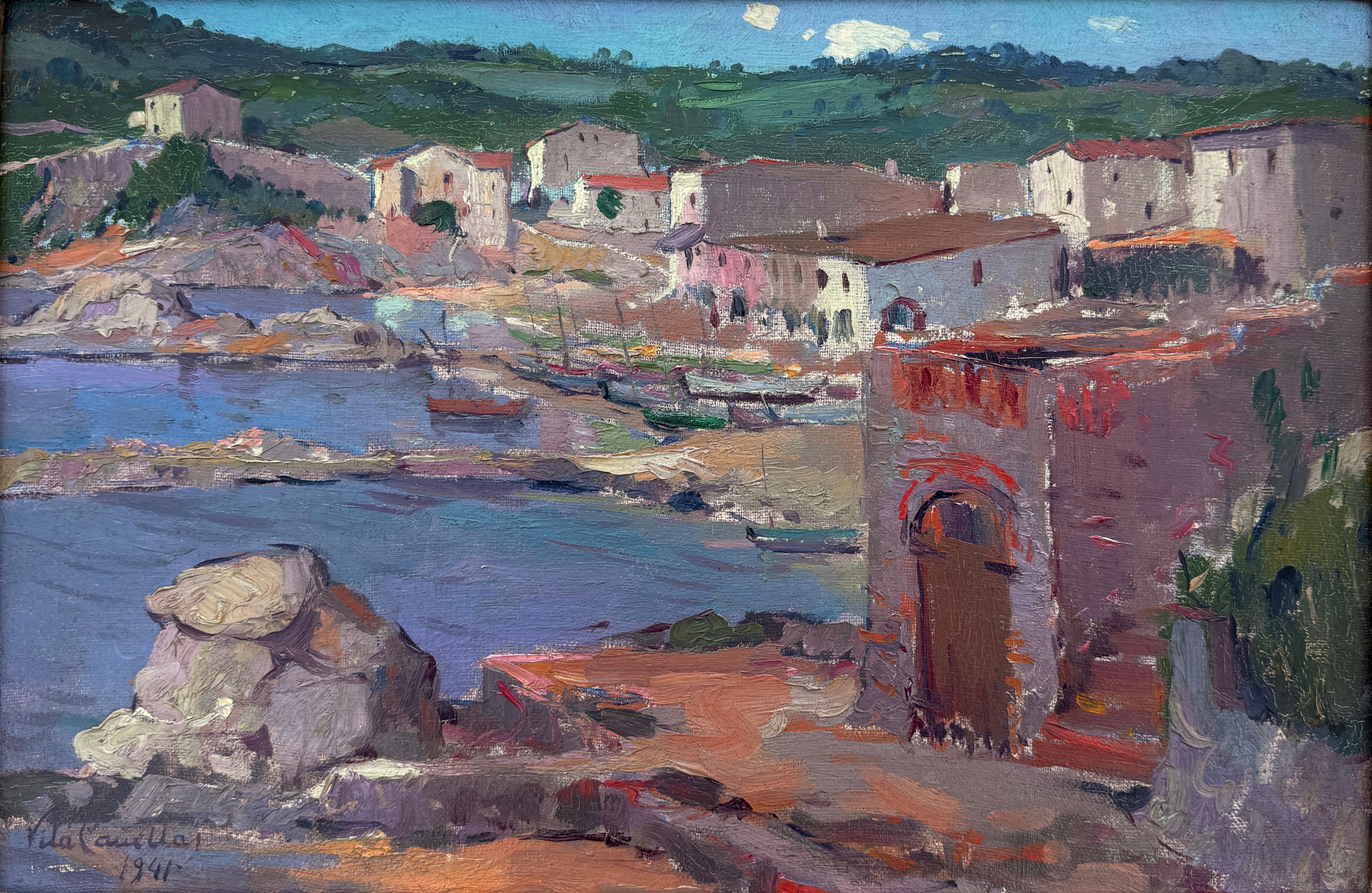 Costa Brava oil on canvas painting Spain mediterranean art
