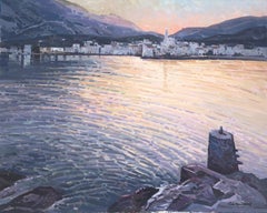 Sunset in Cadaques Spain seascape original oil on canvas painting