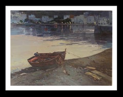 Vila Cañellas Boat in the Sand CADAQUES original realist acrylic canvas