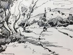 Vila Cañellas  Natural Landscape  1997 original ink painting