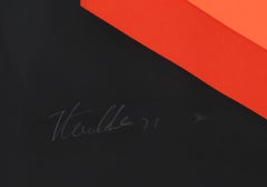 Cubo dentro de Cubo (Rojo y Azul), Serigrafía Geométrica OP Art by Yturralde