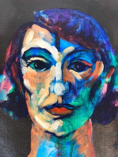 Jose Mario Ansalone Pintura Retrato Abstracto sobre Lienzo, Sin Extender