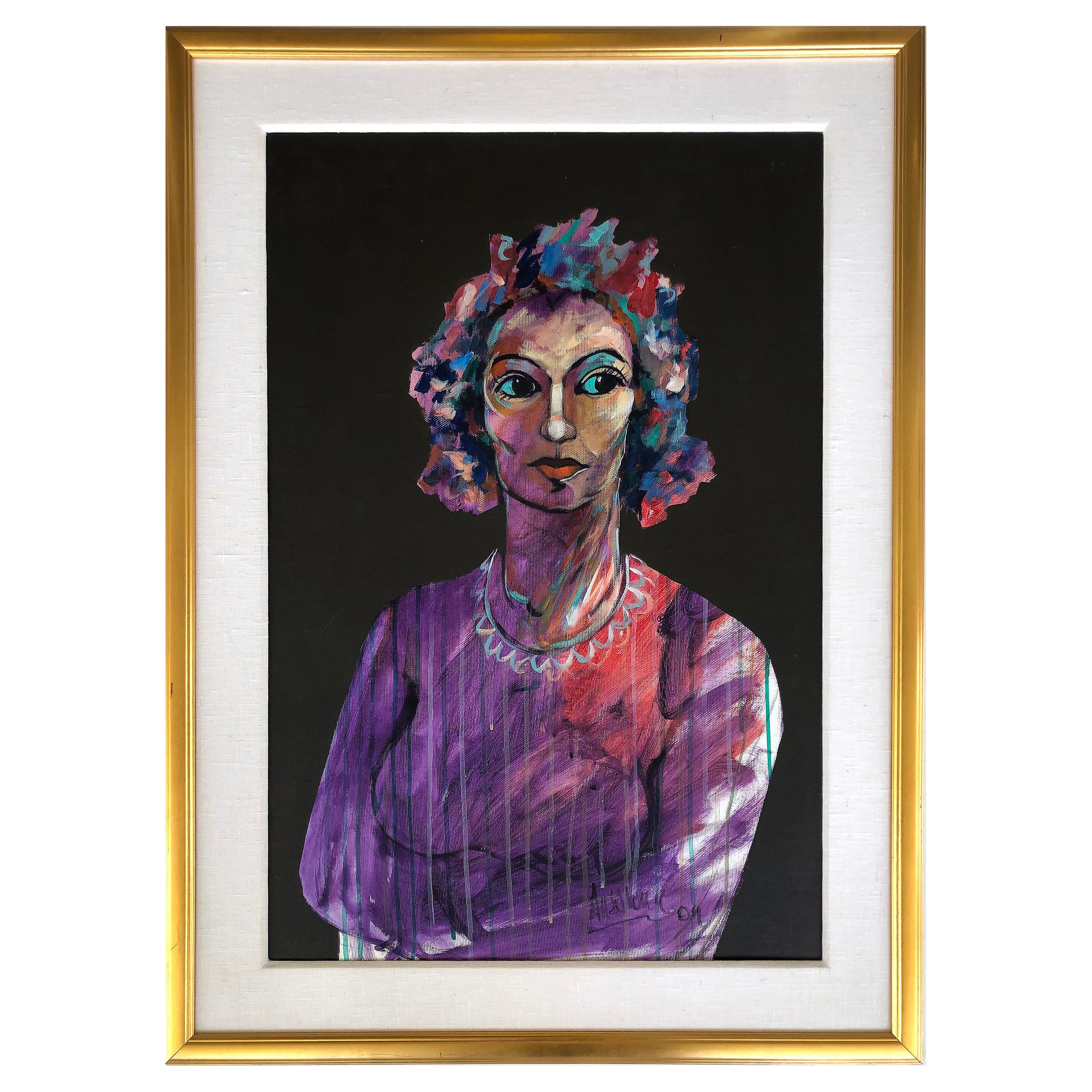 Peinture de portrait abstrait sur toile de Jose Mario Ansalone