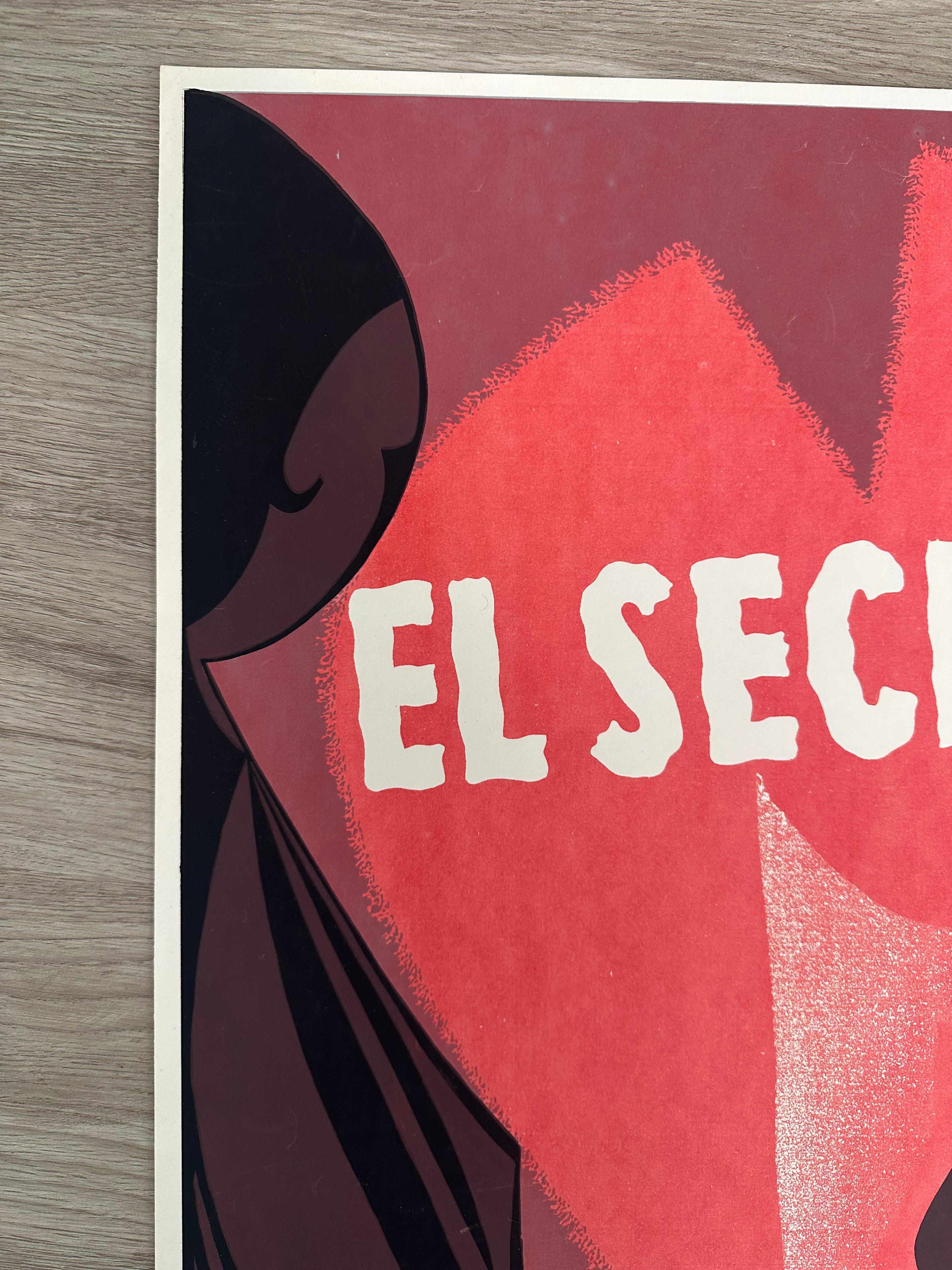 Affiche du film El Secreto, artiste portugais Porto Rico - Print de Jose Melendez Contreras