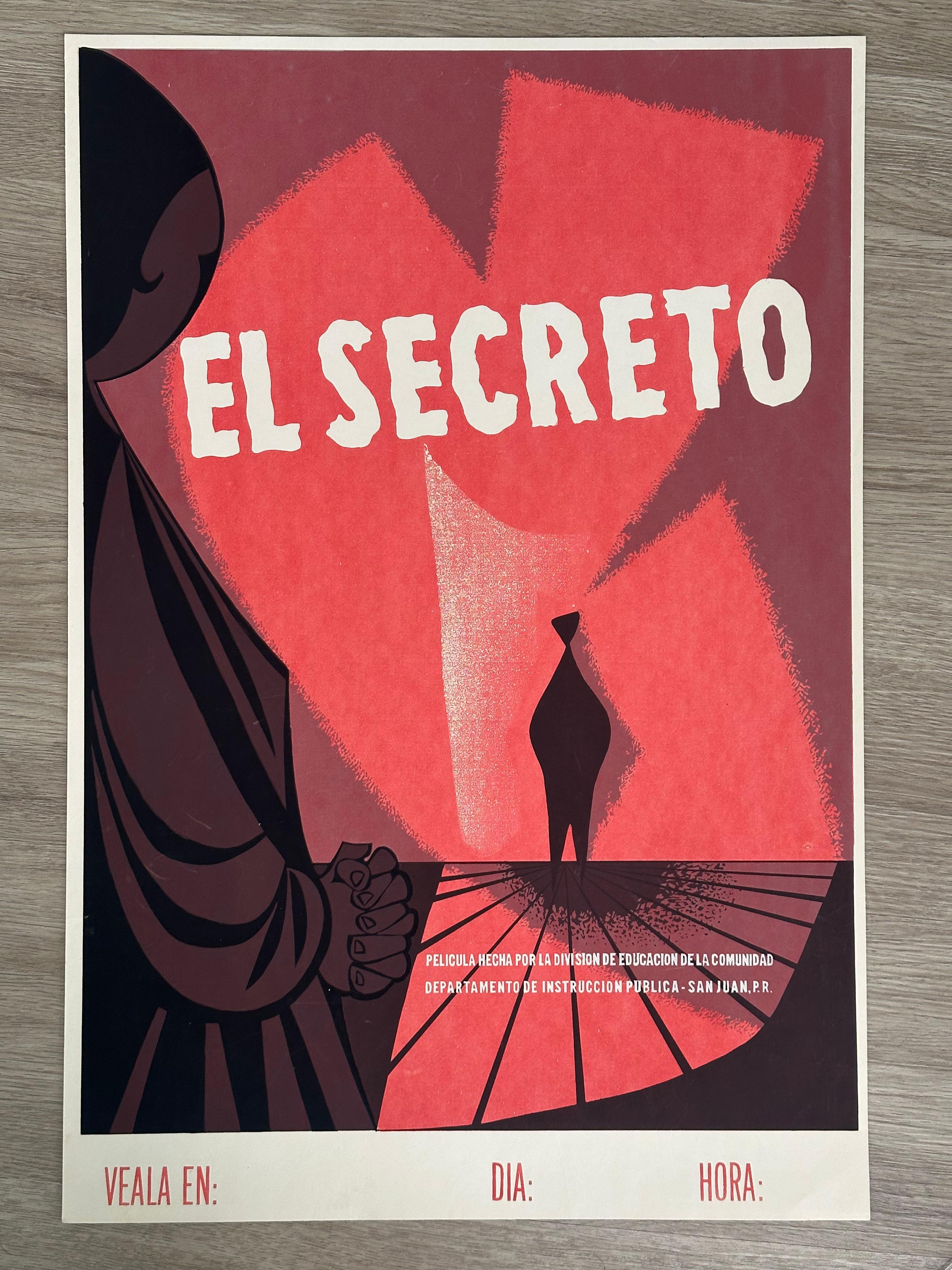 Print Jose Melendez Contreras - Affiche du film El Secreto, artiste portugais Porto Rico