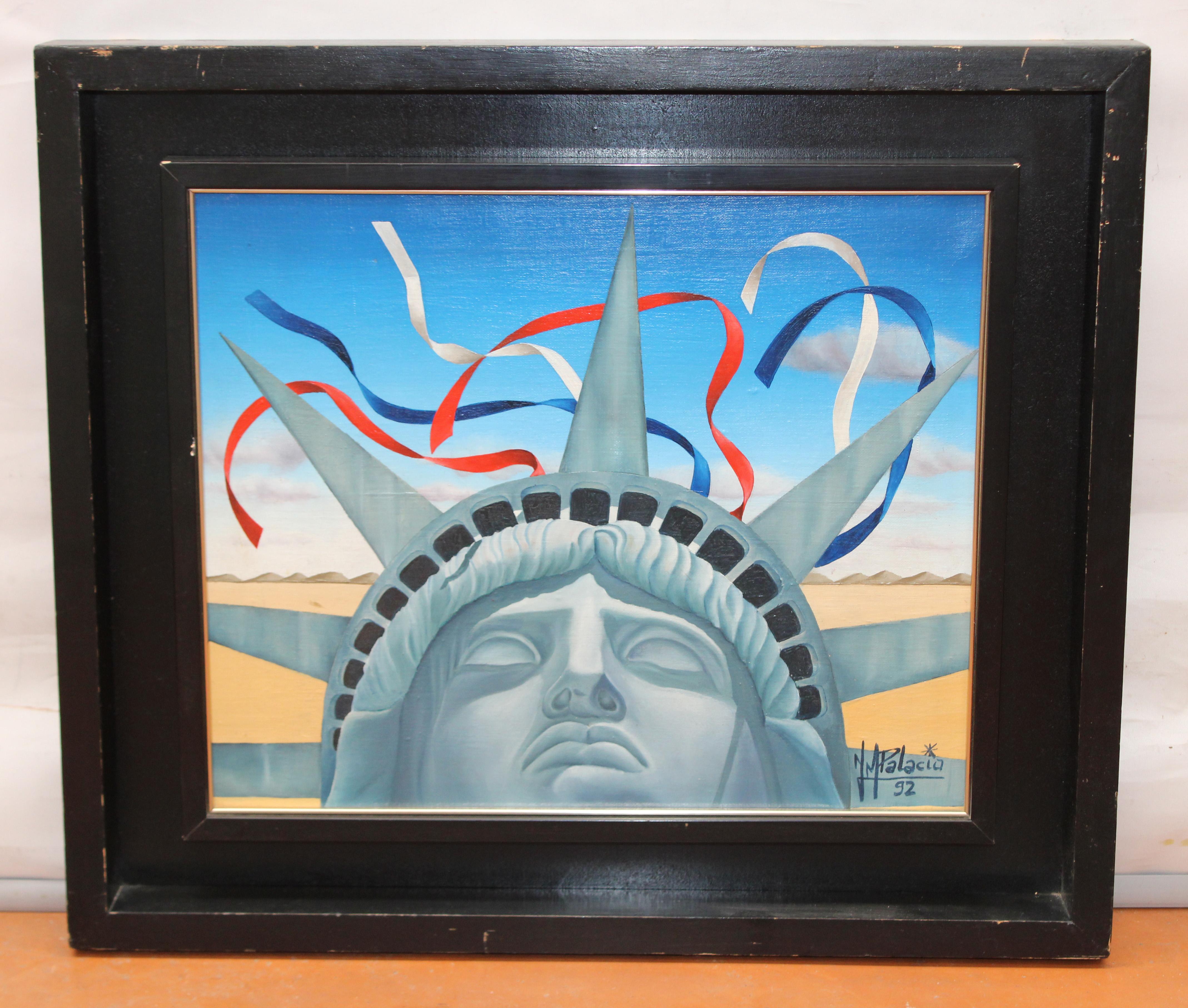 Óleo sobre tela - Libertad de pensamiento - Painting by  Jose Miguel Palacio Giménez