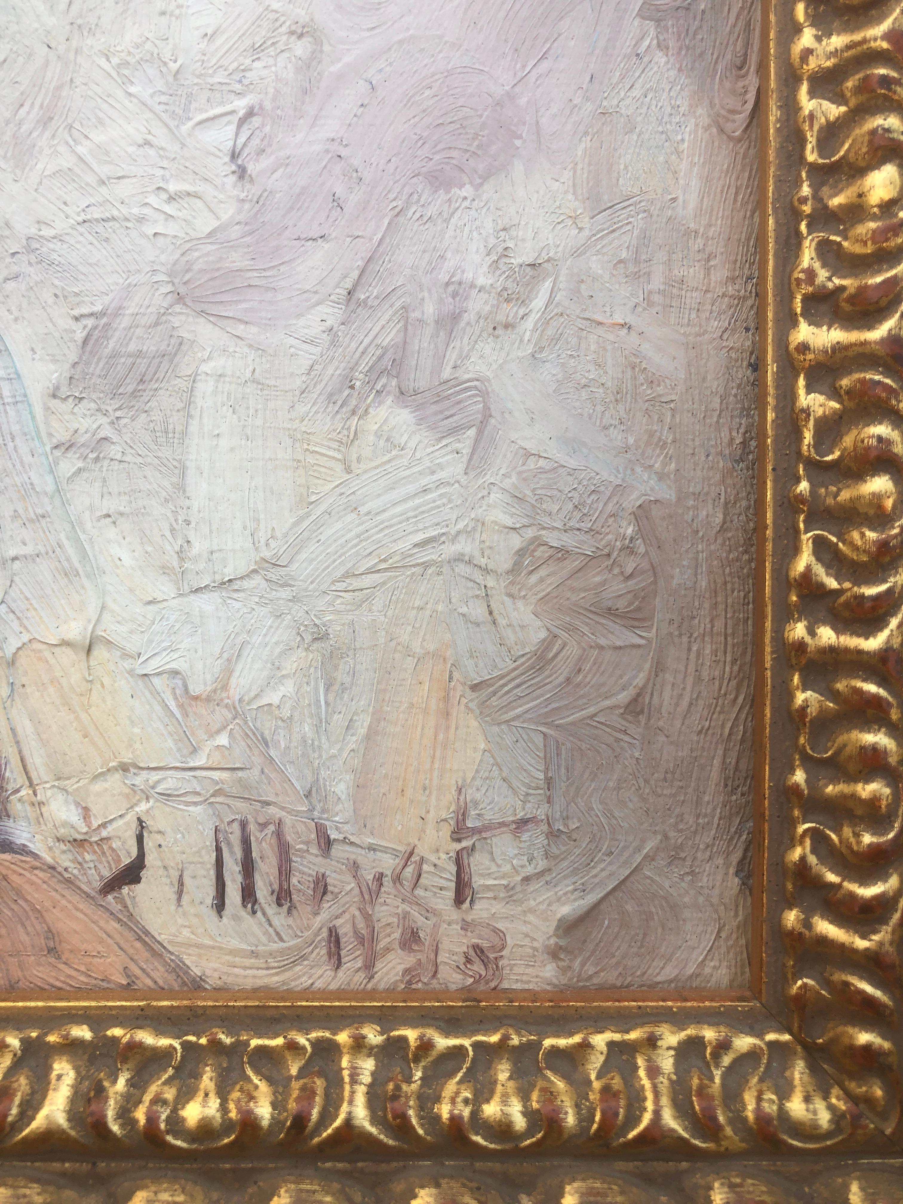 Mädchen im Profil, Öl auf Leinwand, Gemälde (Impressionismus), Painting, von Jose Miret Aleu
