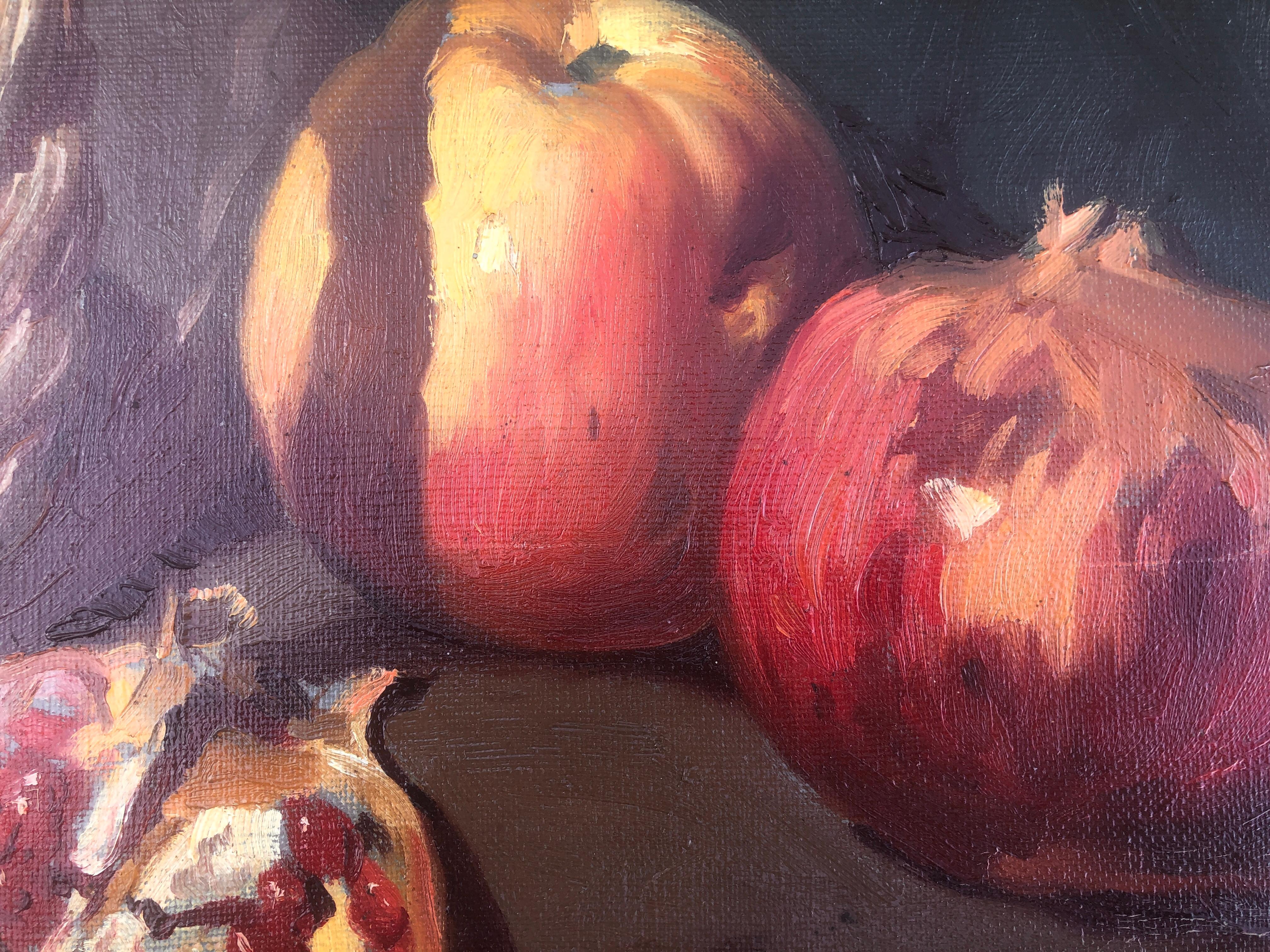 pomegranate still life oil on canvas painting 1
