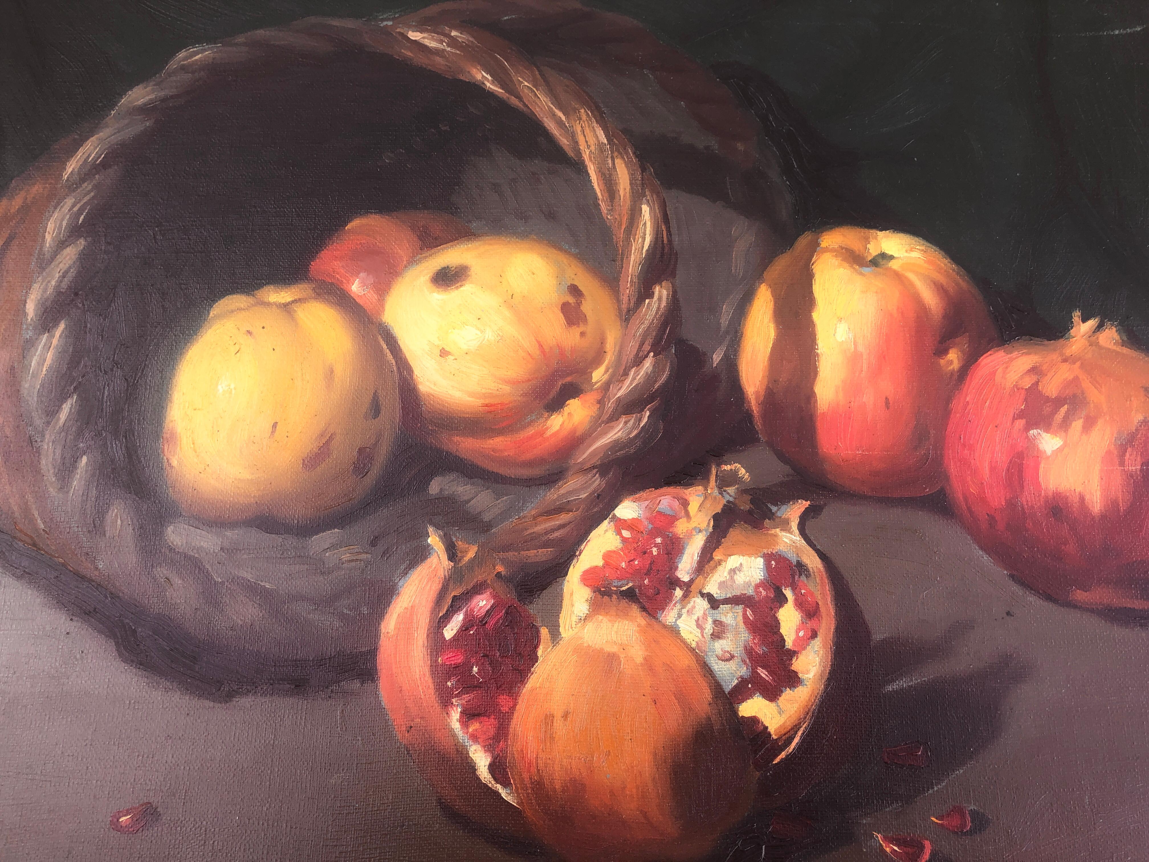 pomegranate still life oil on canvas painting 3