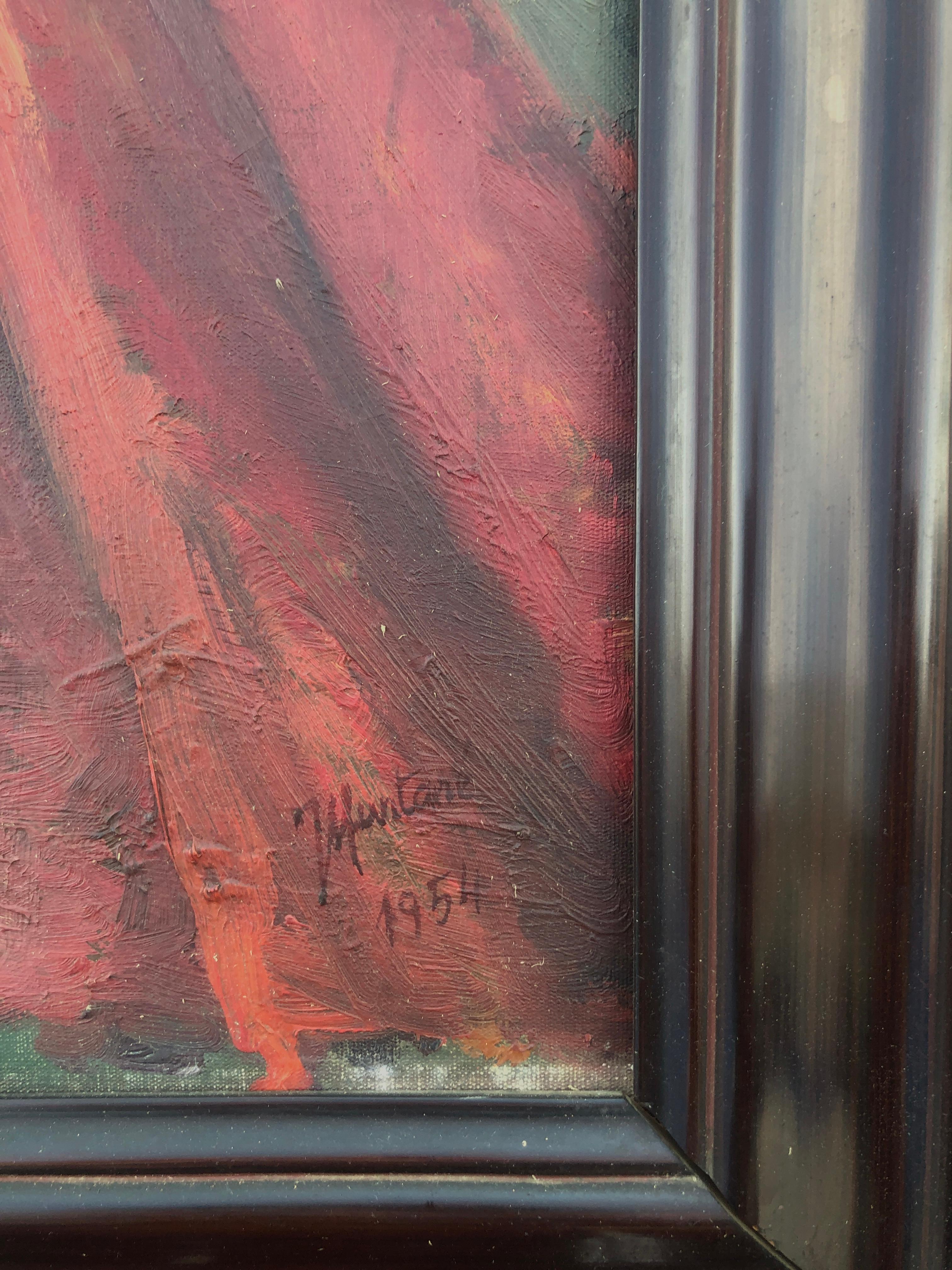 Donna che prega olio su tela - Painting Impressionismo di Jose Muntane Balaguer