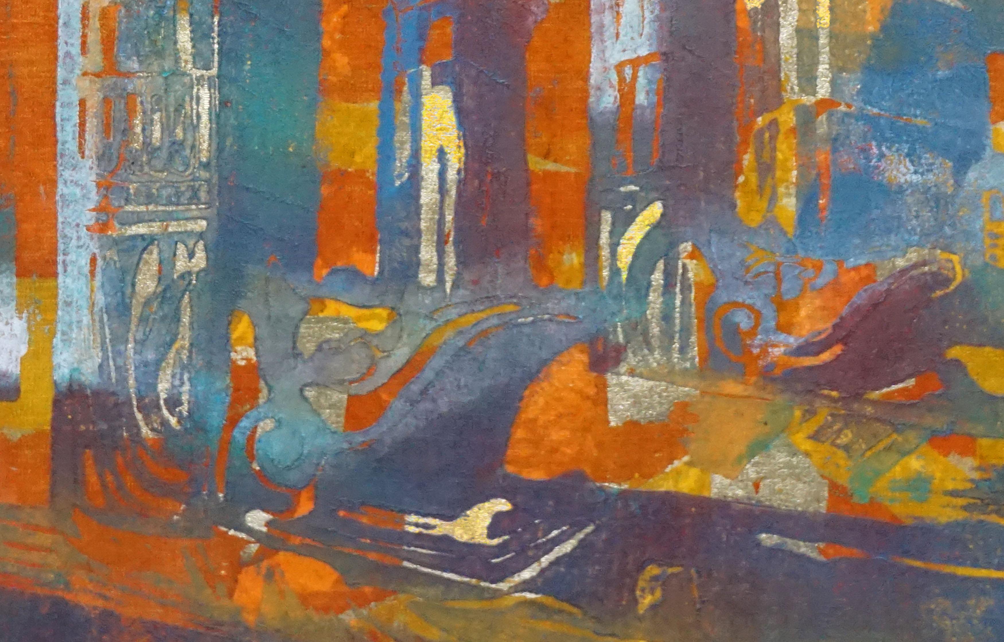 Moderne Chichen Itza Ruinen-Landschaft aus der Mitte des Jahrhunderts (Amerikanische Moderne), Painting, von Jose Nacho