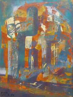 Paesaggio delle rovine di Chichen Itza in stile Mid Century Modern