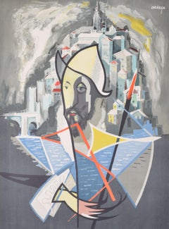 Espagne Spain original vintage travel poster by José Ortega "Don Quixote"