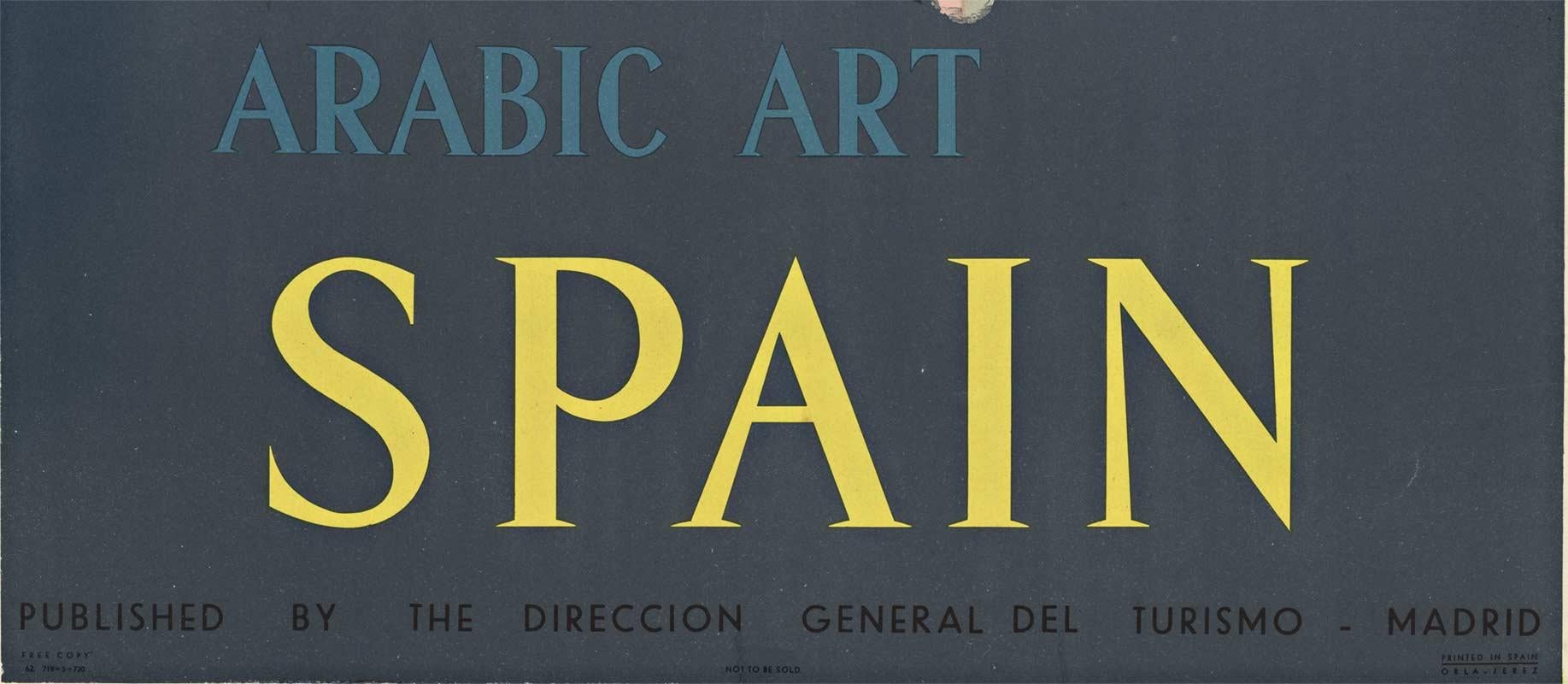 Affiche de voyage vintage d'origine Arabic Art - Espagne - Print de José Ortega