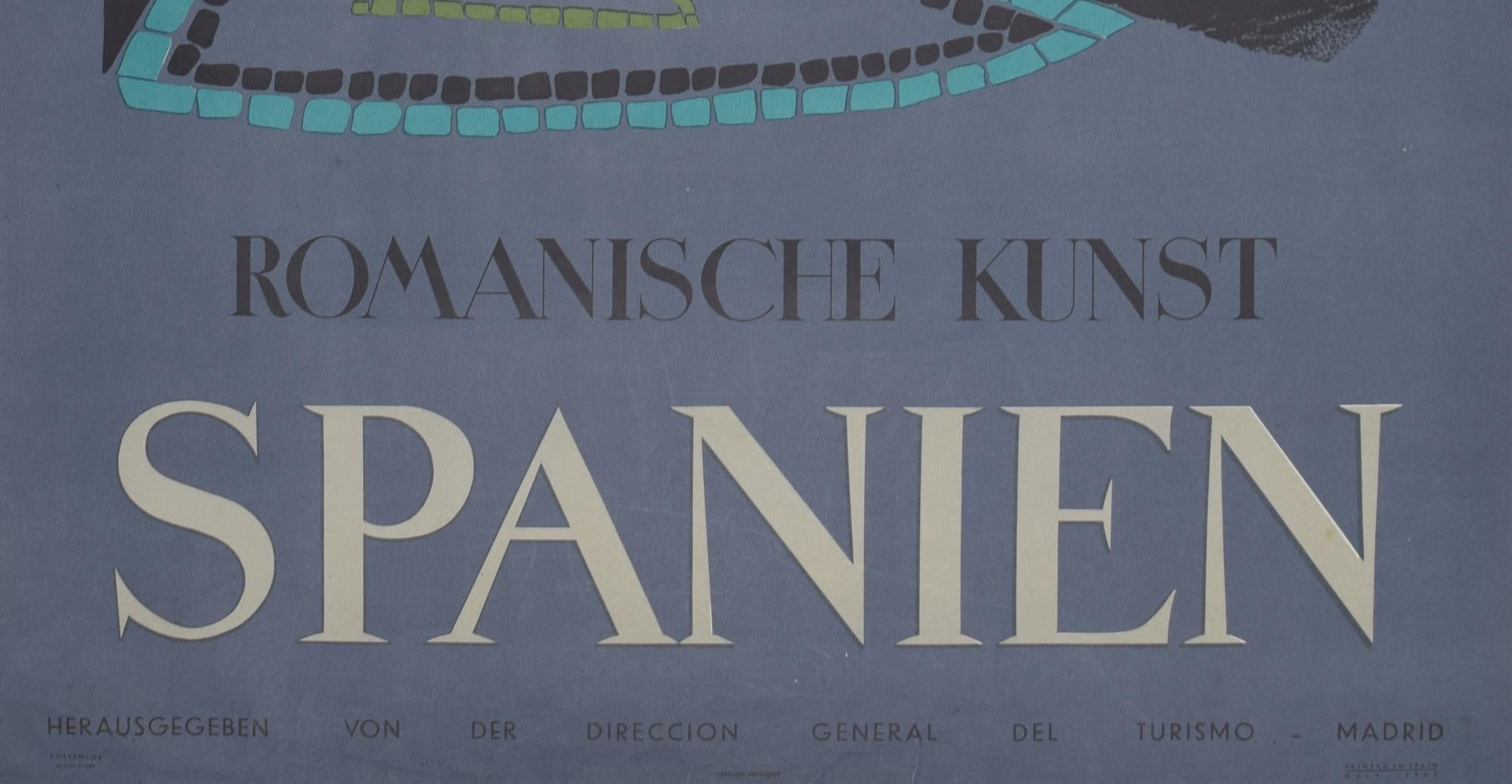 Spagna Romanische Kunst Spanien manifesto di viaggio originale d'epoca di José Ortega in vendita 4