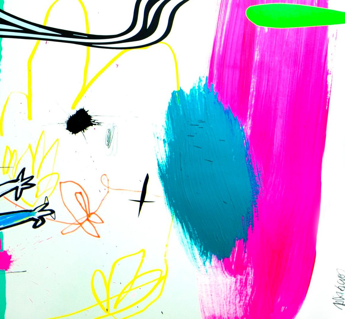 Jose Palacios, Cat Zone 01, Mixed media on paper, 2024 For Sale 1