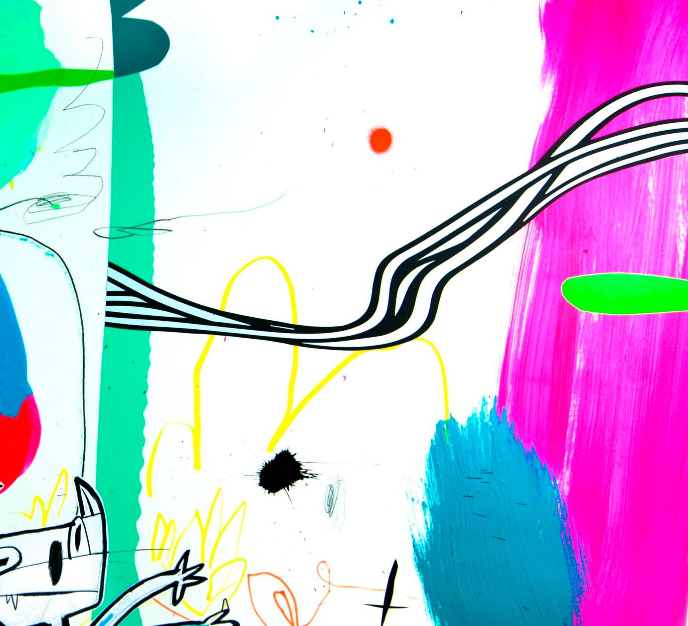 Jose Palacios, Cat Zone 01, Mixed media on paper, 2024 For Sale 2