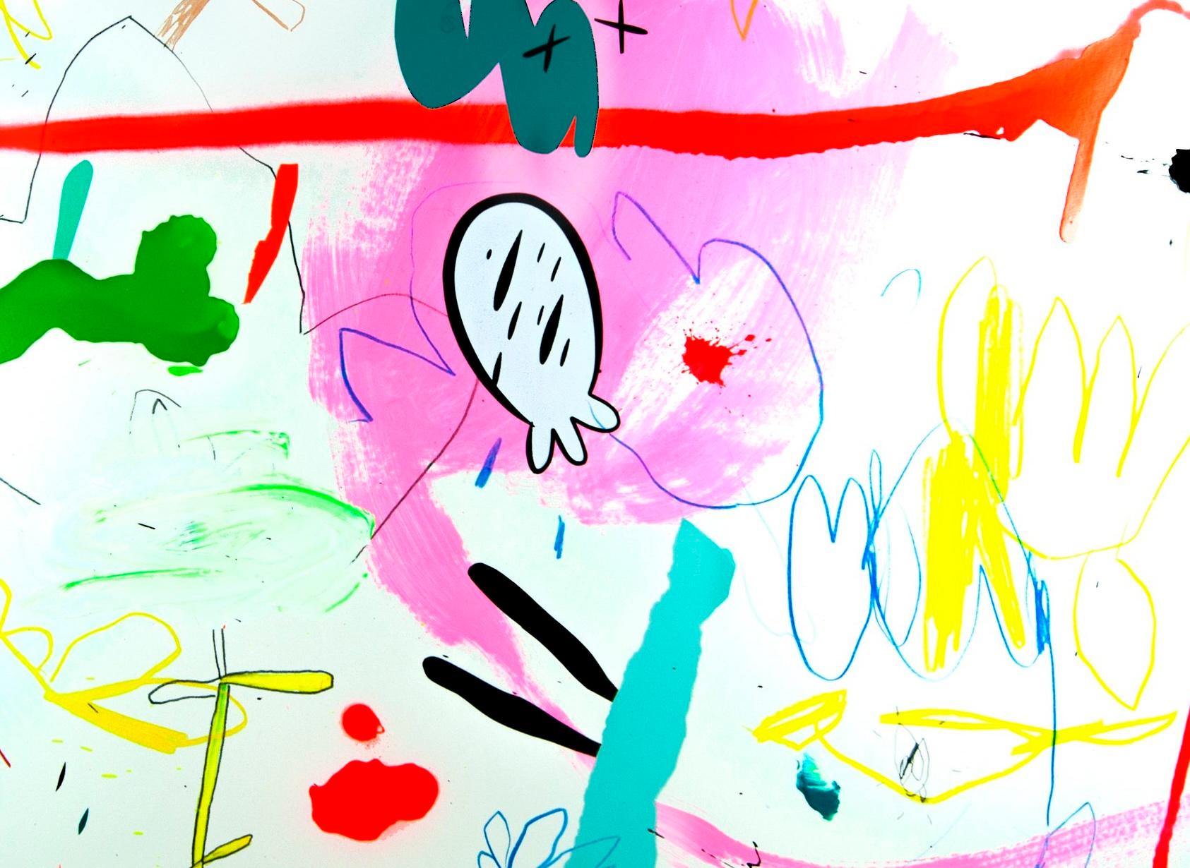 Jose Palacios, Chopito's Adventure, Mixed media on paper, 2024 For Sale 4