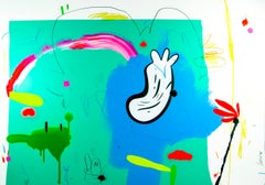 Jose Palacios, Green Play Area, Mixed media on paper, 2024