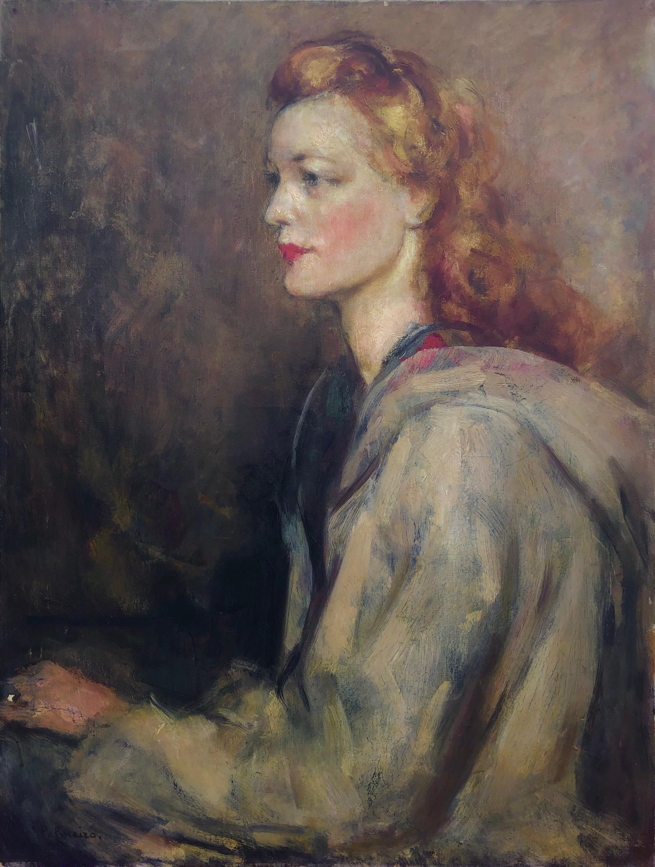 Frau im Profil, Öl auf Leinwand, Gemälde, Porträt