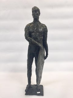 Jose Pedrosa 1970 Brazilian Dark Bronze Sculpture "a Surfer"